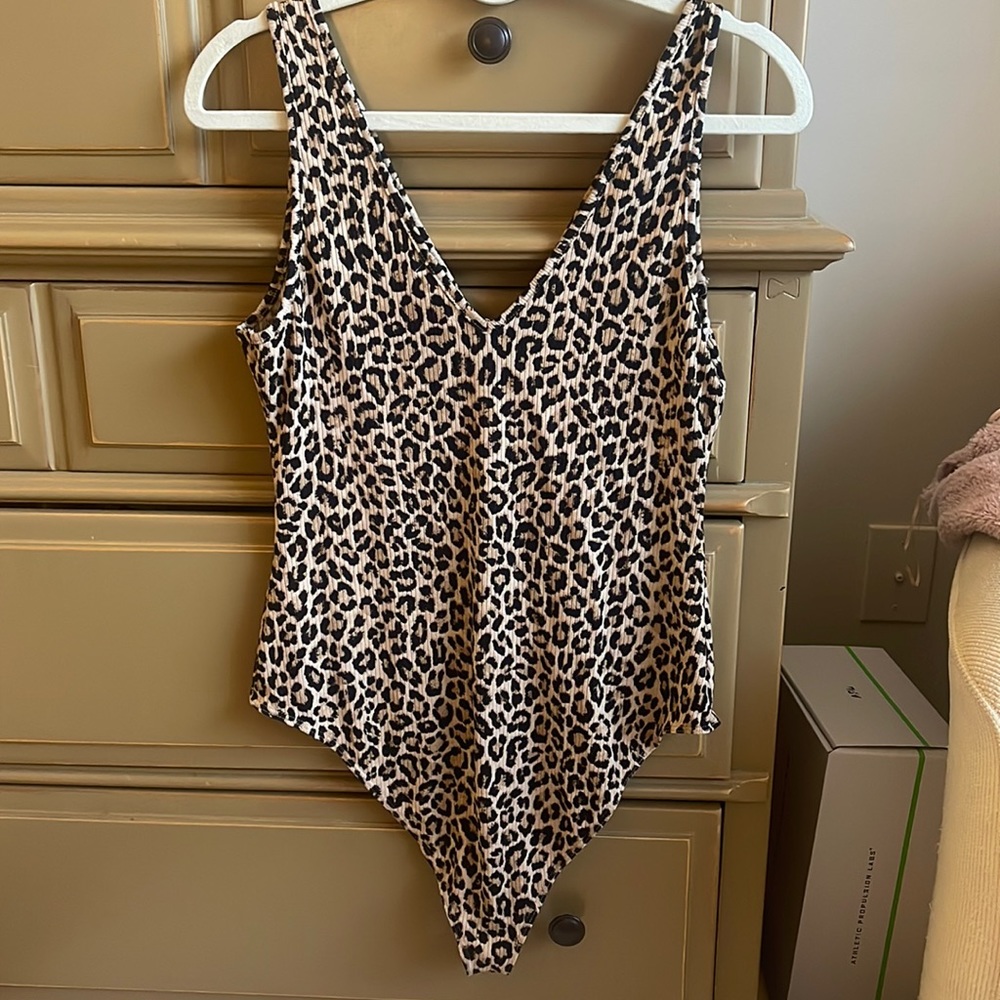 Gianni Bini Leopard Print Bodysuit